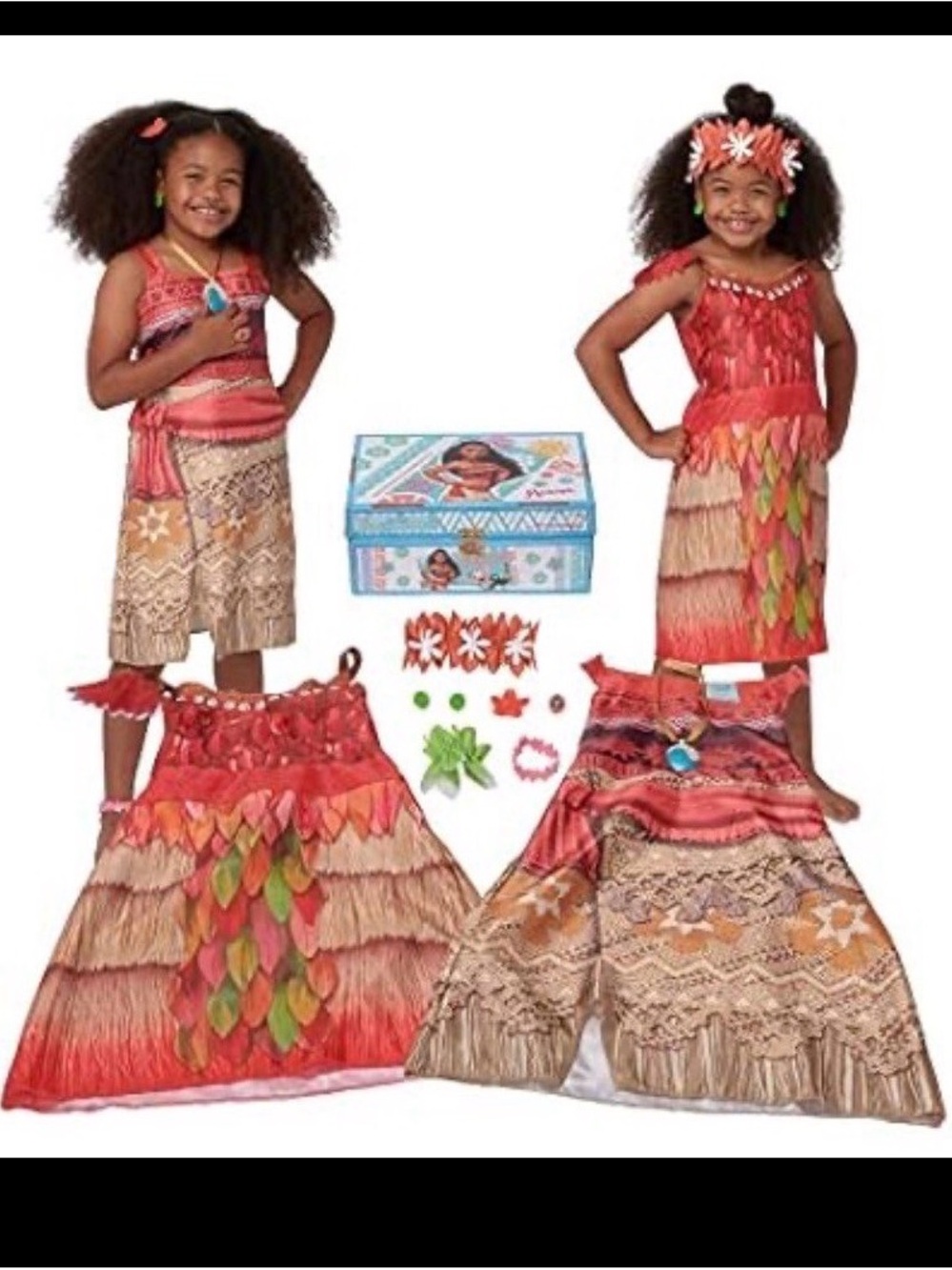 Disney Girls' Red and Tan Island Princess Costume Set